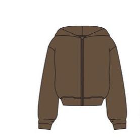 Full Zip Hoodie - BROWN